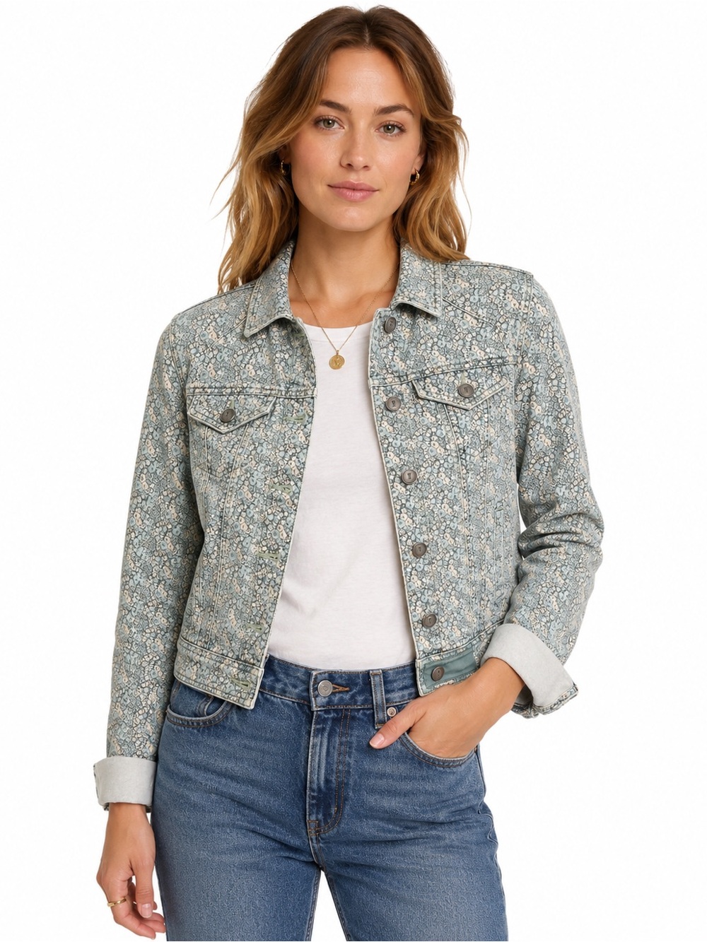 Pilcro and the Letterpress Floral Print Denim Jacket XS Anthropologie